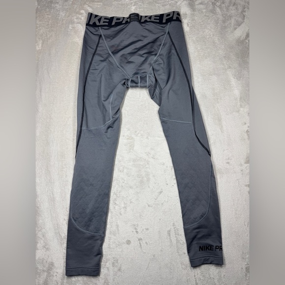 Nike Pro Men’s Grey Compression Training Performance Leggings Tights Size Small - Picture 11 of 16